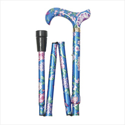 Classic Cane/Folding Derby Blue & Pink Floral